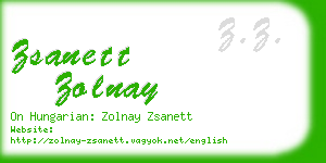 zsanett zolnay business card